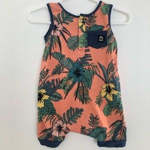 Rags to Raches Henley shorts 6-12 month romper
